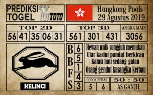 Prediksi Hongkong Pools 29 Agustus 2019