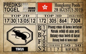 Prediksi Hongkong Pools 28 Agustus 2019