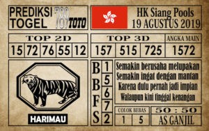 Prediksi Hongkong Pools Siang 19 Agustus 2019