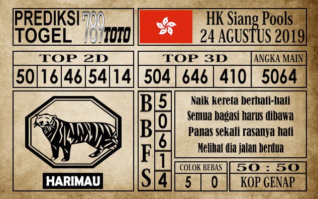 Prediksi HK Pools Siang 23 Agustus 2019