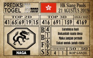 Prediksi Hongkong Pools Siang 21 Agustus 2019
