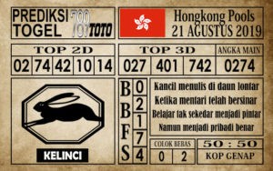 Prediksi Hongkong Pools 21 Agustus 2019
