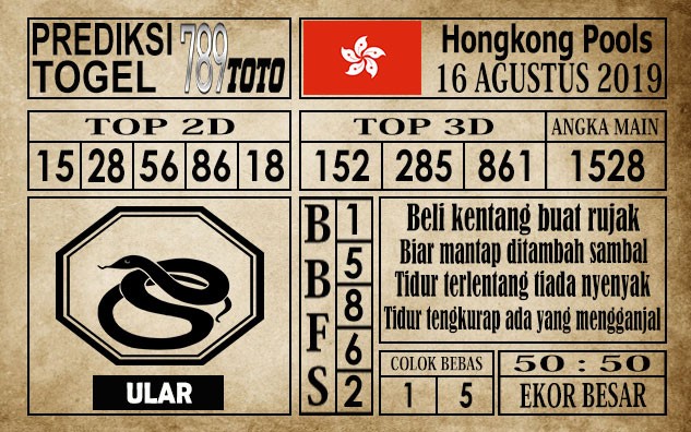 Prediksi Hongkong Pools 16 Agustus 2019