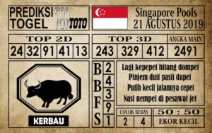 Prediksi Singapore Pools 21 Agustus 2019