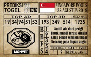Prediksi Singapore Pools 22 Agustus 2019