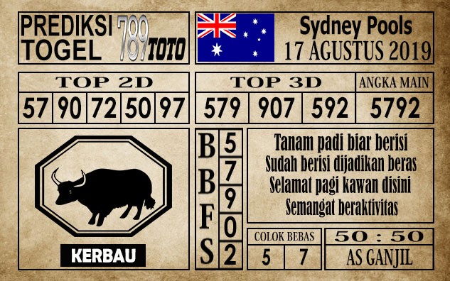 Prediksi Sydney Pools 17 Agustus 2019