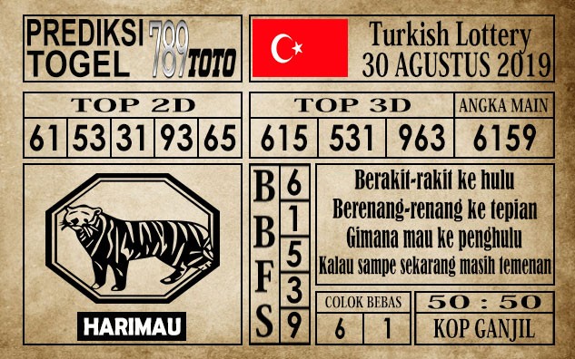 Prediksi Turkish Lottery 30 Agustus 2019
