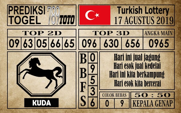 Prediksi Turkish Lottery 17 Agustus 2019