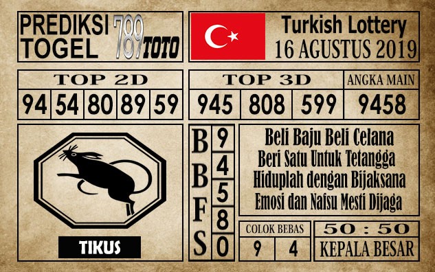 Prediksi Turkish Lottery 16 Agustus 2019