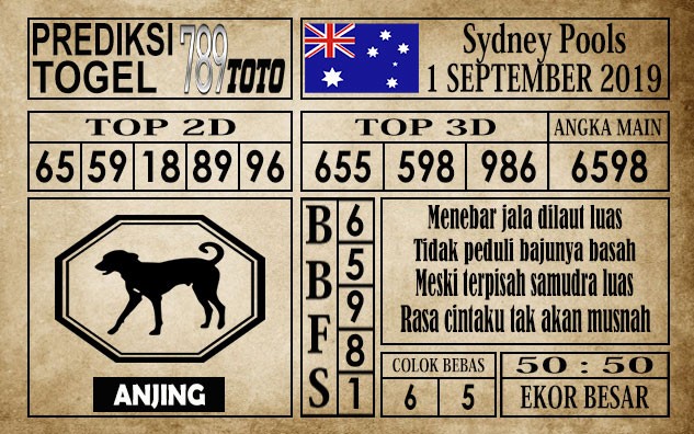 Prediksi Sydney Pools 1 September 2019