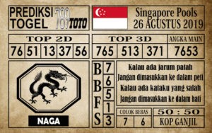 Prediksi Singapore Pools 26 Agustus 2019
