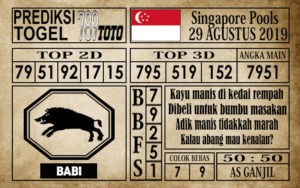 Prediksi Singapore Pools 29 Agustus 2019