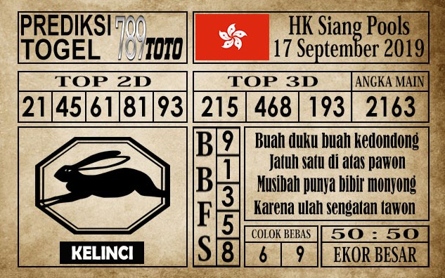 Prediksi Hongkong Siang 17 September 2019