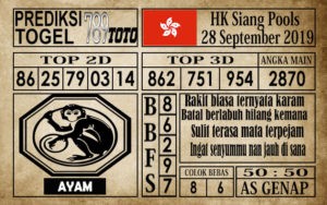HKD28 Prediksi Hongkong Pools 28 September 2019