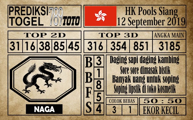 Prediksi Hongkong Siang 12 September 2019