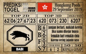 Prediksi Hongkong Pools 29 September 2019