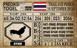 PREDIKSI-TOGEL Prediksi Thailand Lottery 16 September 2019