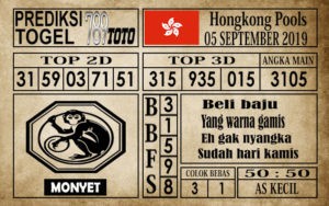 Prediksi Hongkong Pools 5 September 2019