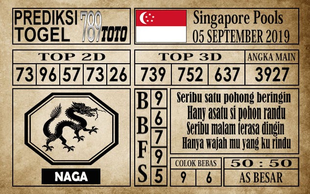 Prediksi Singapore Pools 05 September 2019