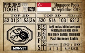 Prediksi Singapore Pools 07 September 2019