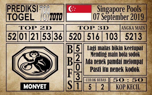 Prediksi Singapore Pools 07 September 2019