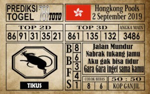 Prediksi Hongkong Pools 2 September 2019
