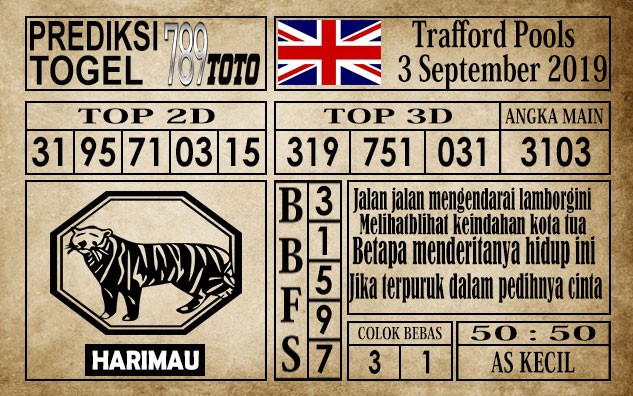 Prediksi Trafford Pools 3 September 2019