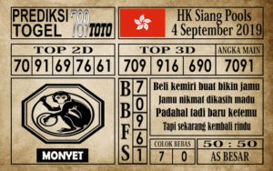 Prediksi Hongkong Siang 4 September 2019