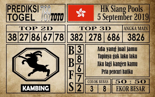 Prediksi Hongkong Siang 5 September 2019