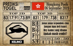 Prediksi Hongkong Pools 6 September 2019