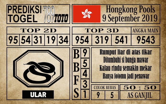 Prediksi Hongkong Pools 09 September 2019