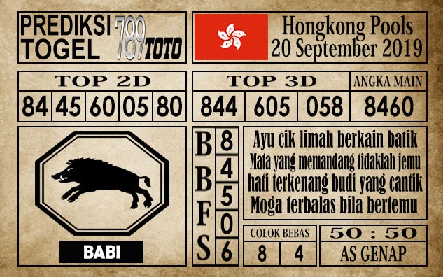 Prediksi Hongkong Pools 20 September 2019