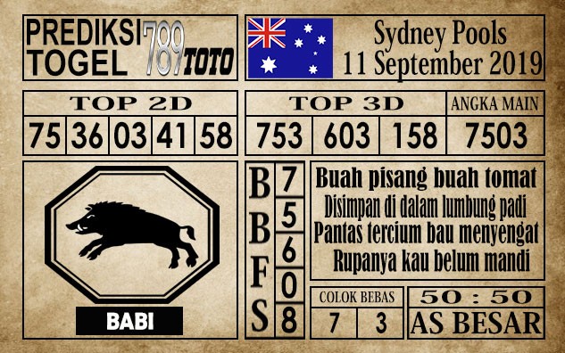 Prediksi Sydney Pools 11 September 2019