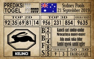 Prediksi Sydney Pools 21 September 2019