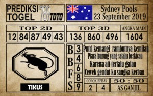 Prediksi Sydney Pools 23 September 2019