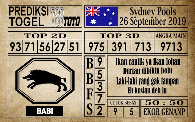 Prediksi Sydney Pools 26 September 2019