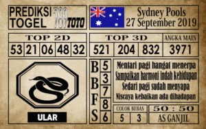 Prediksi Sydney Pools 27 September 2019