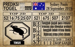 Prediksi Sydney Pools 28 September 2019