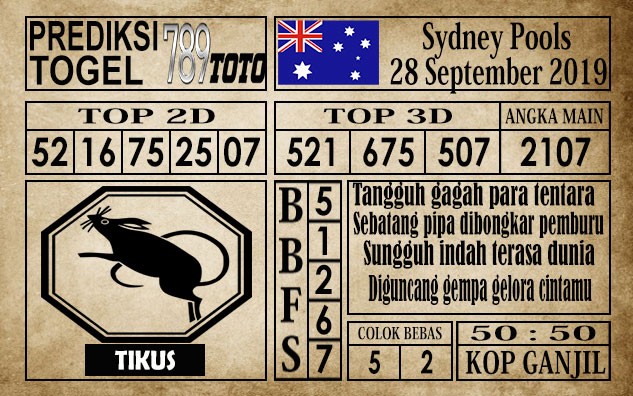 Prediksi Sydney Pools 28 September 2019