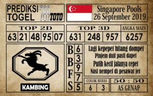 Prediksi Singapore Pools 26 September 2019