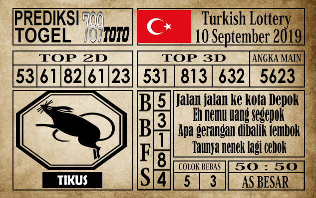 Prediksi Turkish Lottery 10 September 2019