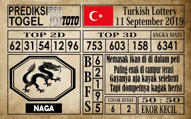 Prediksi Turkish Lottery 11 September 2019