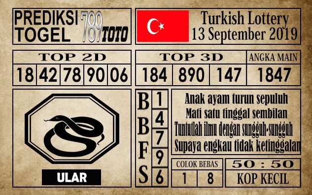 Prediksi Turkish Lottery 13 September 2019