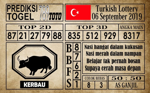 Prediksi Turkish Lottery 6 September 2019