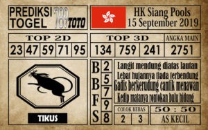 Prediksi Hongkong Siang 15 September 2019