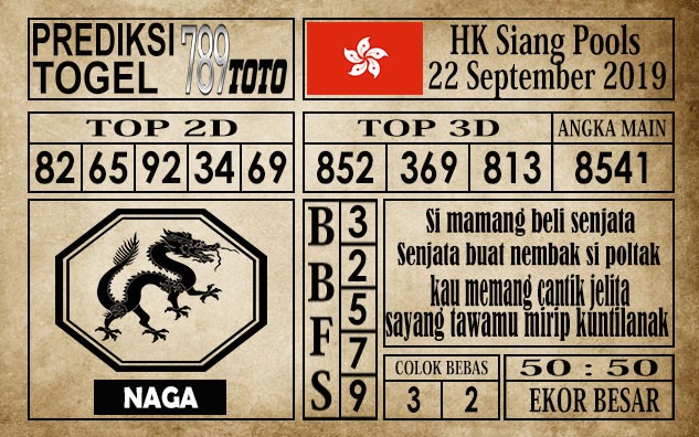 Prediksi Hongkong Siang 22 September 2019