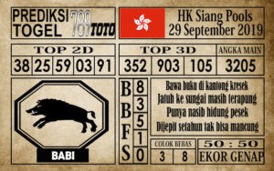Prediksi Hongkong Siang Pools 29 September 2019