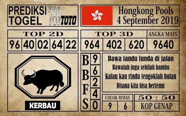 Prediksi Hongkong Pools 4 September 2019