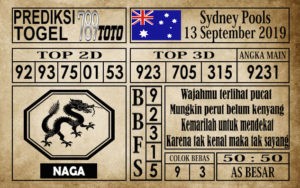 Prediksi Sydney Pools 13 September 2019