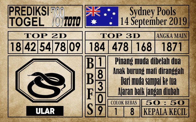 Prediksi Sydney Pools 14 September 2019